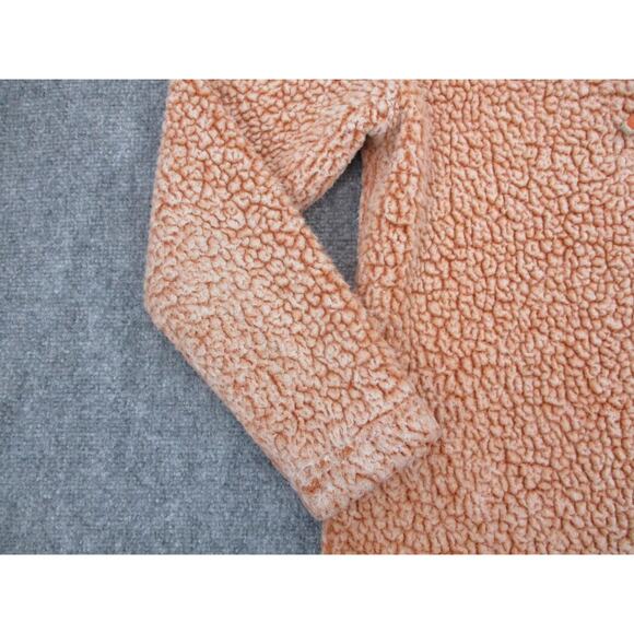Scully Pullover Womens Medium Orange Sherpa Fleece Quarter Zip Raglan Cozy Teddy - Picture 7 of 16